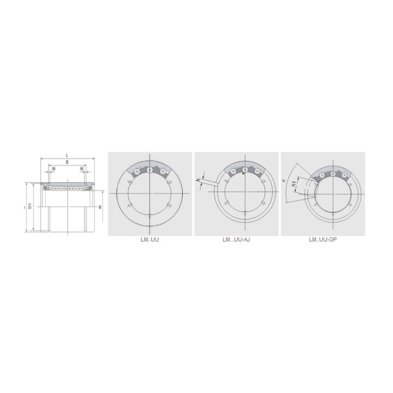 LM..UU-AJ Series Automatic Transmission Adjustable Linear Ball Bearing